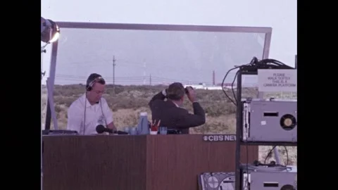Walter Cronkite and other newscasters televising Gemini 12 rocket launch  Stock Footage 263444672