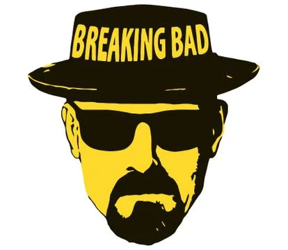 Walter white breaking bad face character heisenberg illustration 库存插图