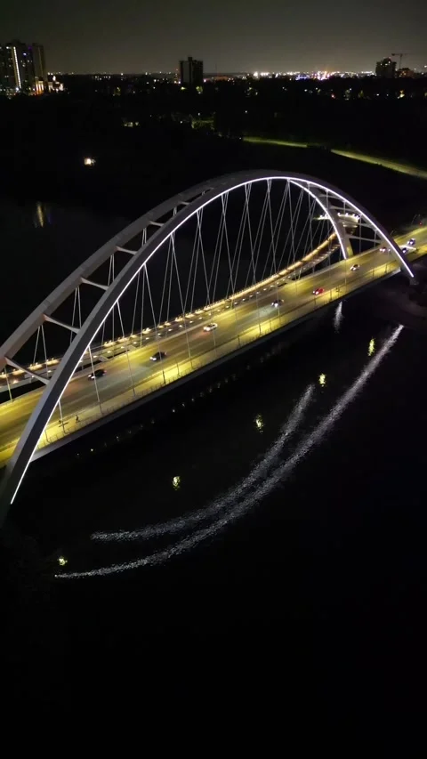 Walterdale Bridge at night Stock Footage 315690927