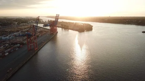 Waltershofer Hafen Video stock 91230181