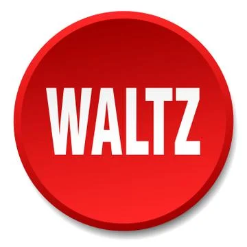 Waltz red round flat isolated push button Stock-Illustration