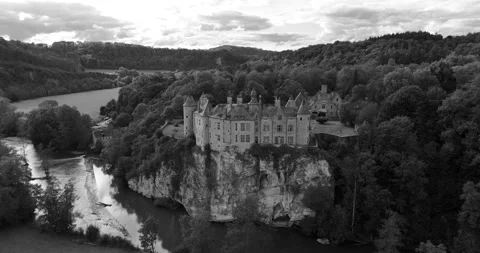 Walzin castle , neo Gothic castle in in Drehance, close to Dinant in Belgium 스톡 동영상 284767321