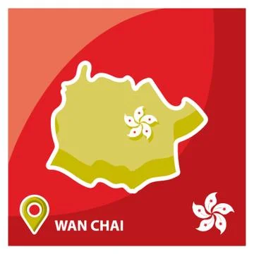 Wan Chai Map Stock Illustration