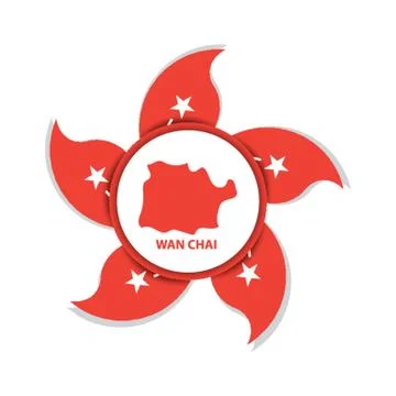 Wan Chai Map Stock Illustration