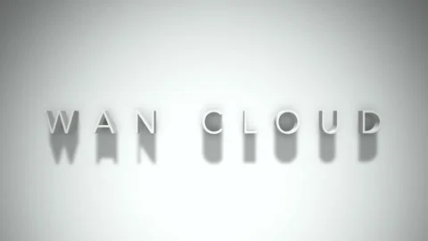 Wan cloud 3D title animation with shadows on a white background Stock Footage 296934856
