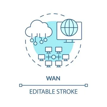 Wan connection type soft blue concept icon Stock Illustration