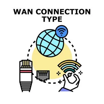 Wan connection types choosing global networking solution Illustration