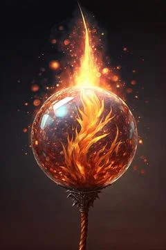 Wand of fireballs Stock Illustration