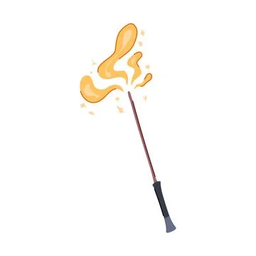 Wand magic stick cartoon vector illustration Stock Illustration