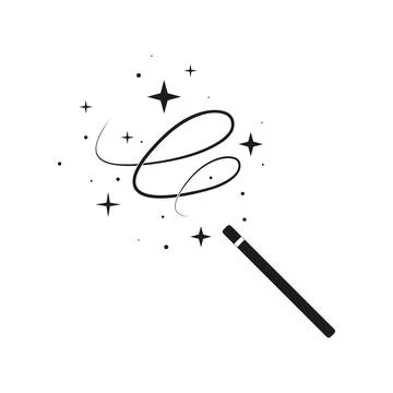 Wand magic stick icon vector template. Magic wand wizard vector icon - moveme Stock Illustration
