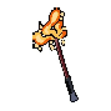 Wand magic stick pixel art vector illustration Stock Illustration