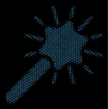 Wand Magic Tool Collage Icon of Halftone Spheres Illustrazione stock