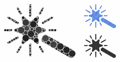 Wand Magic Tool Composition Icon of Circle Dots Stock Illustration