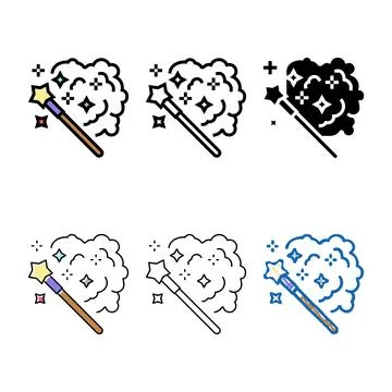 Wand pack magic color icon vector Stock Illustration