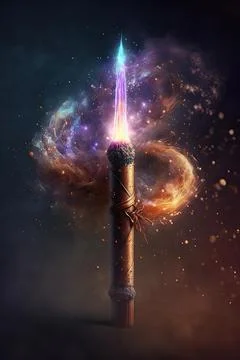 Wand of pyrotechnics Stock Illustration