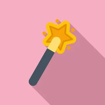 Wand stick icon flat vector. Interface button Stock Illustration