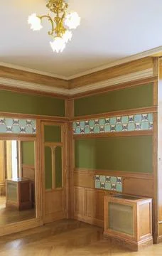  Wanddekoration im Jugendstil oder Art Nouveau, neogotisches viktorianisch... Stock Photos