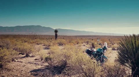 Wanderer travel on desert Stock Footage 59948538