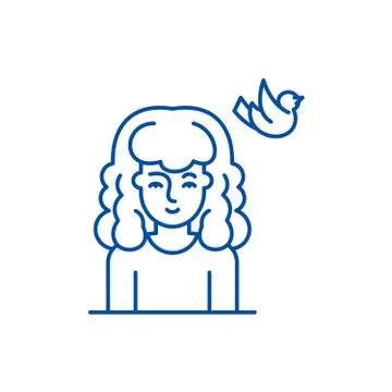 Wandering in the clouds line icon concept. Wandering in the clouds flat vector イラスト素材
