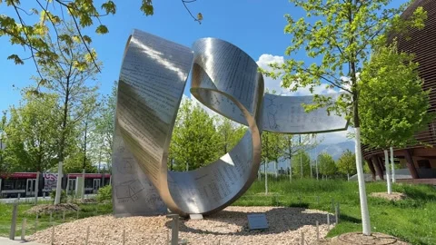 Wandering the Immeasurable Sculpture at CERN Stock Footage 321741279