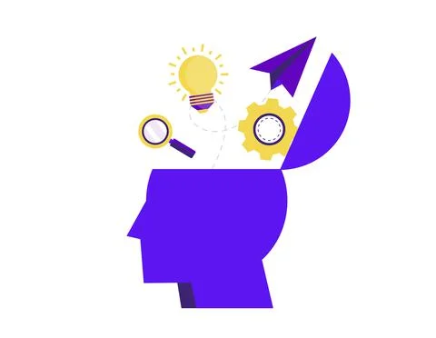 Wandering mind illustration isolate on white background Stock-Illustration
