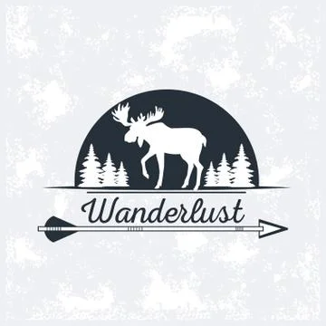 Wanderlust adventure logo Stock Illustration