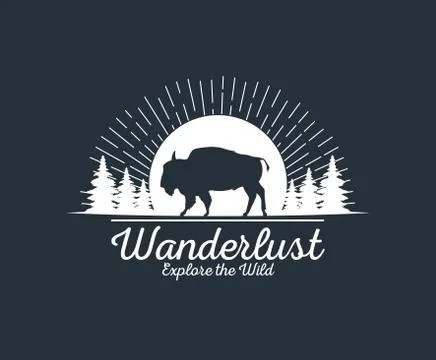 Wanderlust adventure logo Stock Illustration