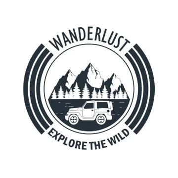 Wanderlust adventure logo Stock Illustration