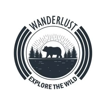 Wanderlust adventure logo Stock Illustration