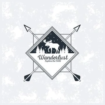 Wanderlust adventure logo Stock Illustration