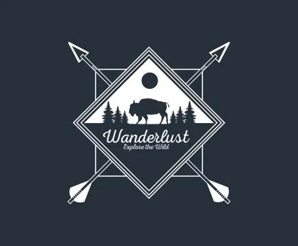 Wanderlust adventure logo Stock Illustration