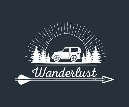 Wanderlust adventure logo Stock Illustration