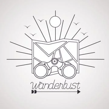 Wanderlust explore adventure landscape Stock Illustration