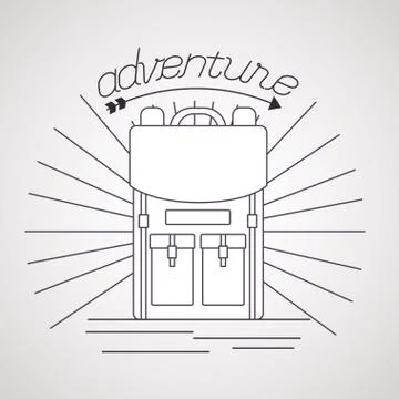 Wanderlust explore adventure landscape Stock Illustration