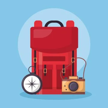 Wanderlust explore landscape Stock Illustration