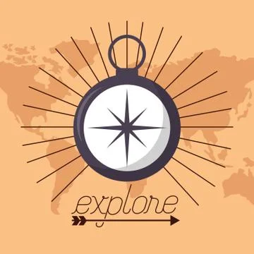 Wanderlust explore landscape Stock Illustration