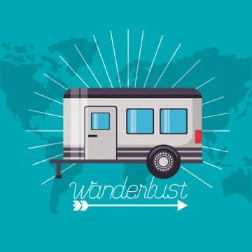 Wanderlust explore landscape Stock Illustration