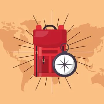 Wanderlust explore landscape Stock Illustration