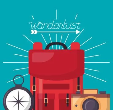 Wanderlust explore landscape Stock Illustration