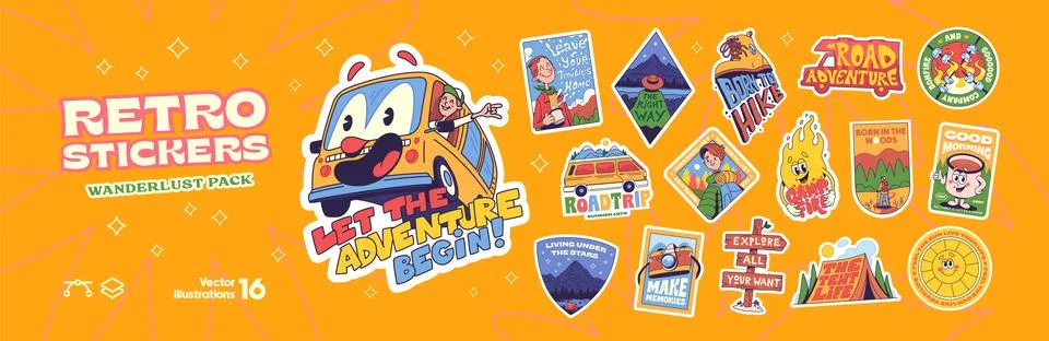 Wanderlust Pack Stock Illustration