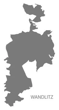 Wandlitz German city map grey illustration silhouette shape Stock Illustration