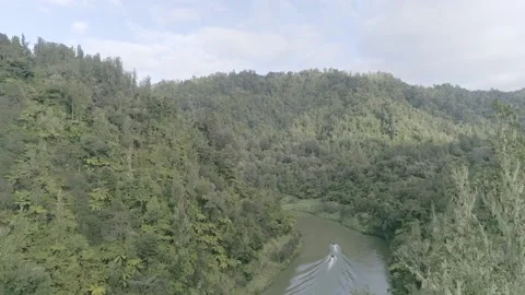 Wanganui river scenery drone Stock-Footage 160942808