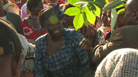 Wangari Maathai plants a tree Stock Footage 8689389