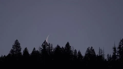 Waning Crescent Moon Rising Stock Footage 169358606