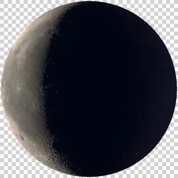 Waning Moon 1/3,  3D Stock Illustration