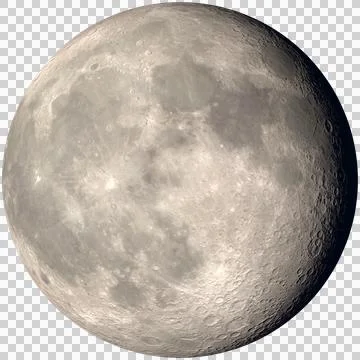 Waning Moon 4/5,  3D, with alpha Stock Illustration