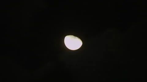 Waning Moon Hiding Behind Clouds in Japan Video stock 45454552