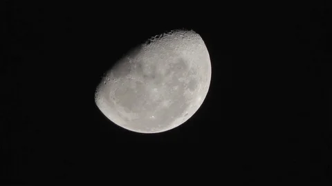 Waning Moon - Third Quarter - Real Footage - Timelapse - Crystal Clear Stock Footage 79870290
