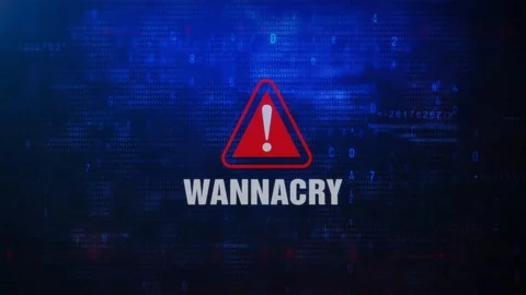 WannaCry Alert Warning Error Message Blinking on Screen . Stock Footage 98541885