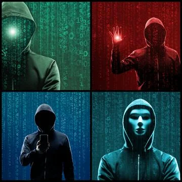 Wanted Hacker is Coding Virus Ransomware Using Abstract Binary Code. Concept of Stock Photos
